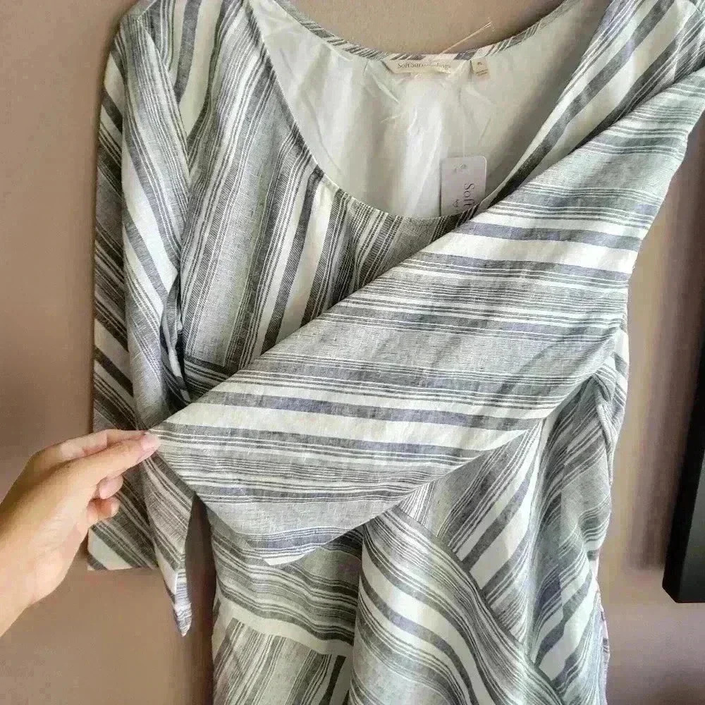 SOFT SURROUNDINGS SONYA LINEN WOMEN'S DRESS PLUS SIZE PL NWT POCKETS - Picture 14 of 14